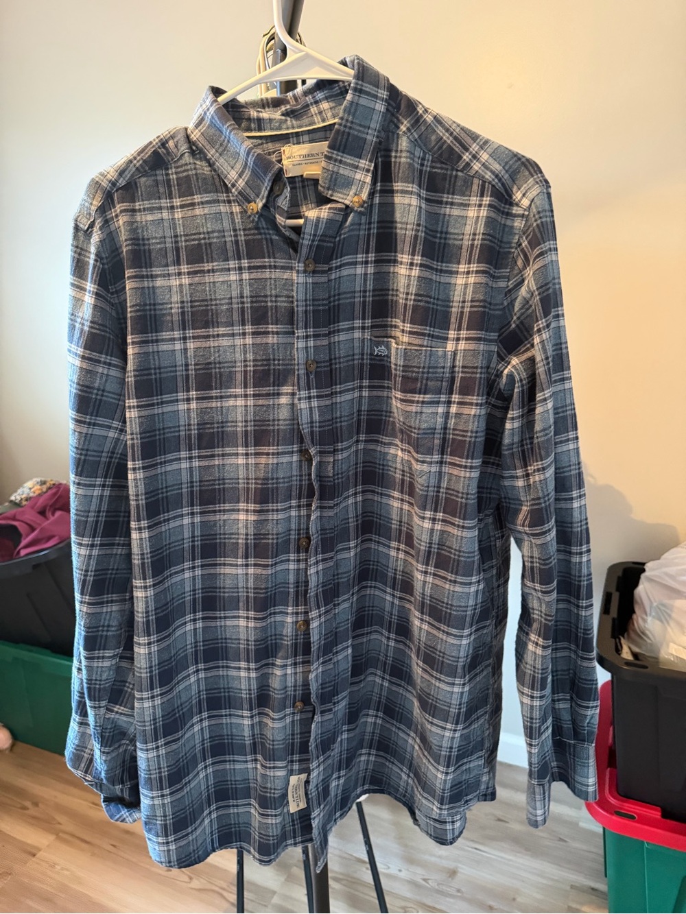 Southern Tide Blue Plaid Button-Down Shirt
